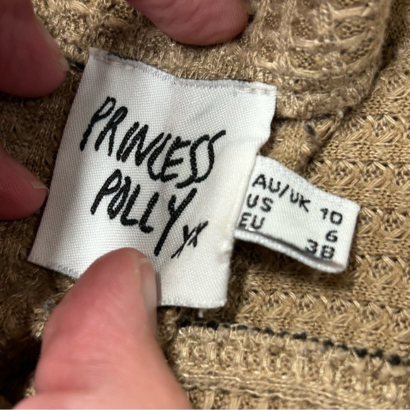 Princess Polly Camilla Set Pajamas Loungewear Women’s 6 EUC Tan/Brown Waffle - Picture 4 of 7